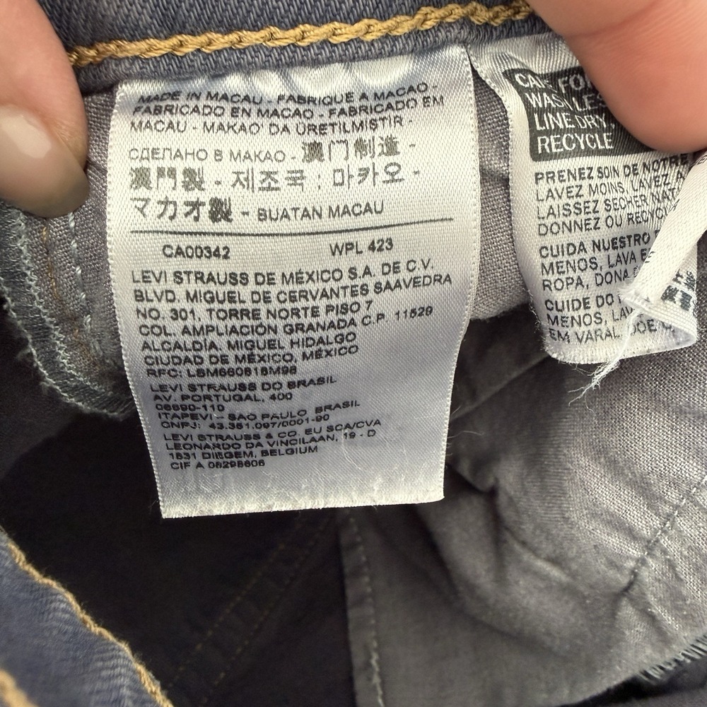 Levis Ribcage Straight Jean Size W24 L27 Gray High Rise Button Fly Cropped Retro - Picture 7 of 13